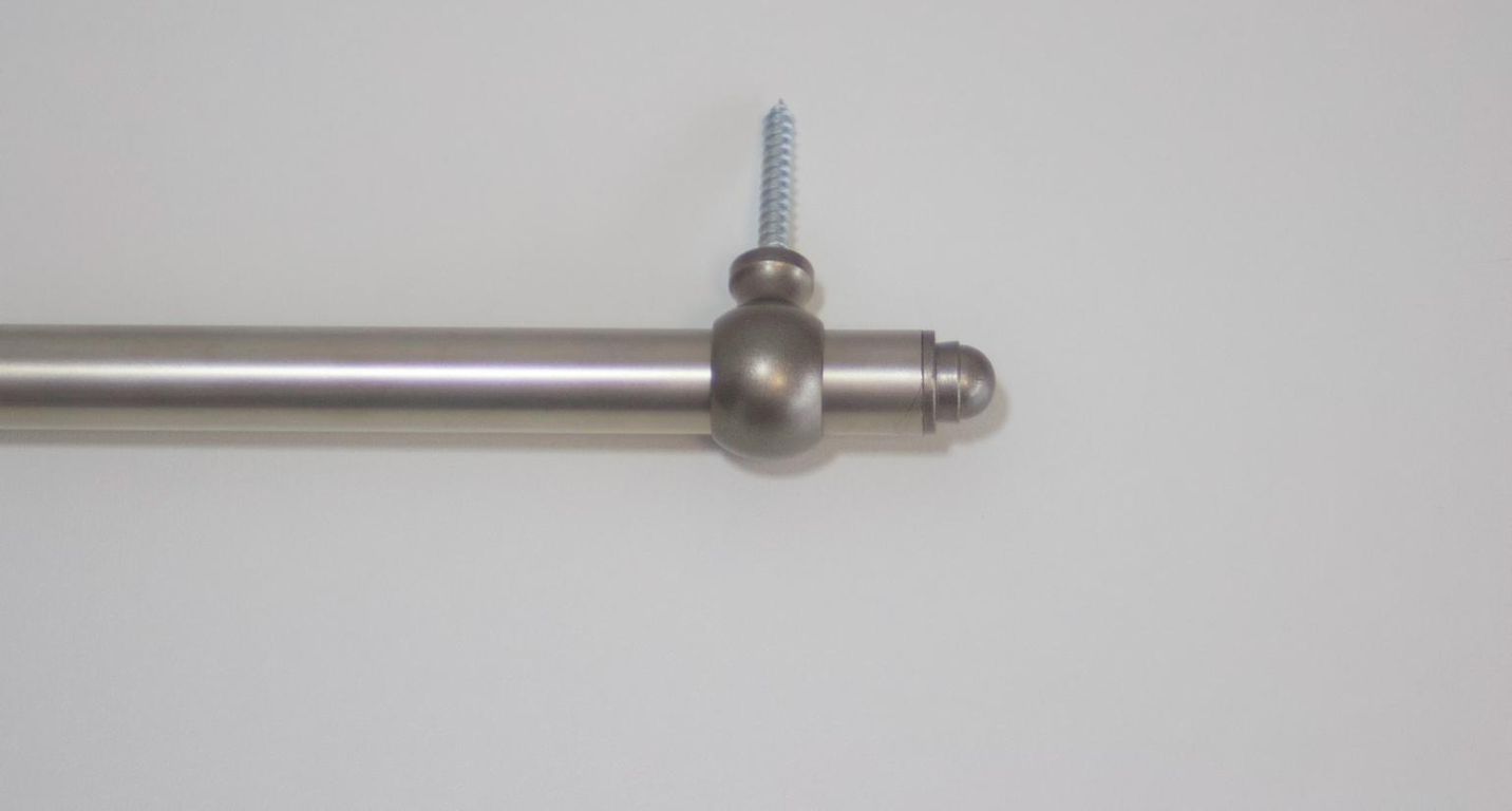 Barre d'escalier NICKEL MAT 80CM Laiton à visser invisible, NICKEL MAT 80CM, l 0.00x L. 90.00 cm