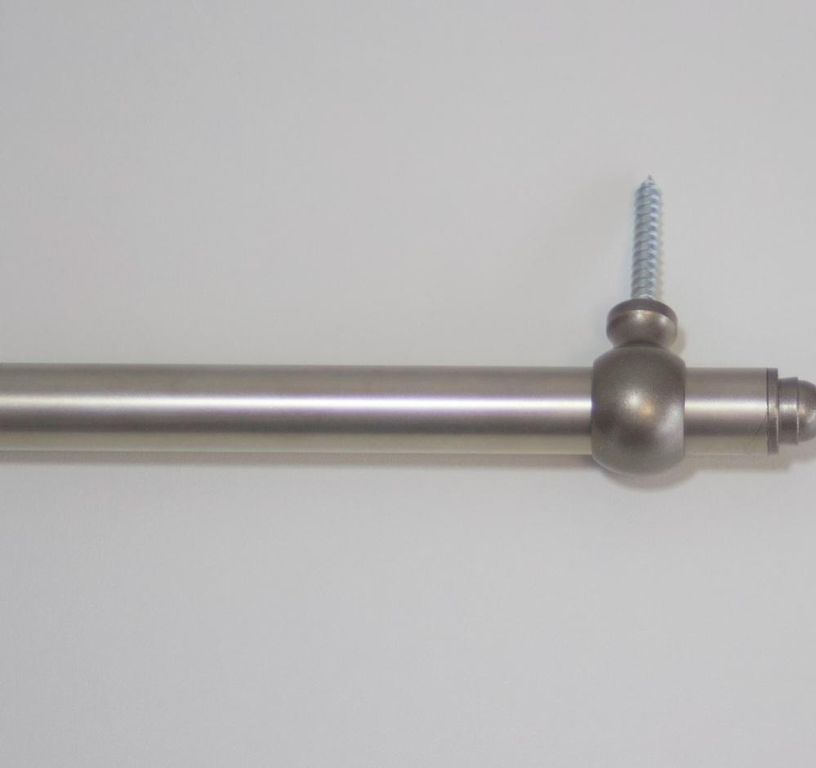 Barre d'escalier NICKEL MAT 80CM Laiton à visser invisible, NICKEL MAT 80CM, l 0.00x L. 90.00 cm