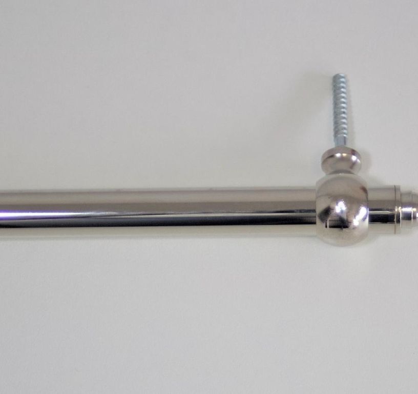 Barre d'escalier NICKEL BRILLANT 80CM Laiton à visser invisible, NICKEL BRILLANT 80CM, l 0.00x L. 90.00 cm