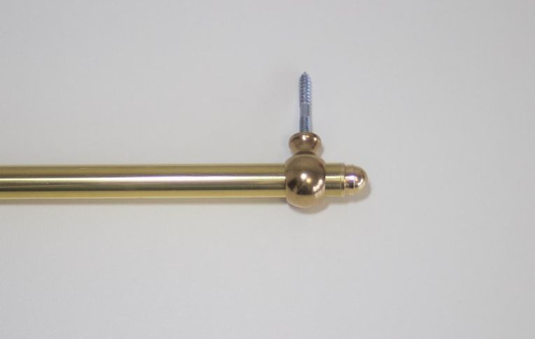 Barre d'escalier avec 2 pitons de fixation, laiton à visser invisible creux, LAITON 70CM, diam 11 mm x L.70.00 cm