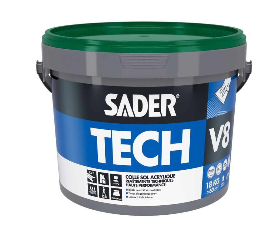 Colle Bostik SADERTECH V8, pour sols Vinyle, pour sols techniques, 18.00 kg