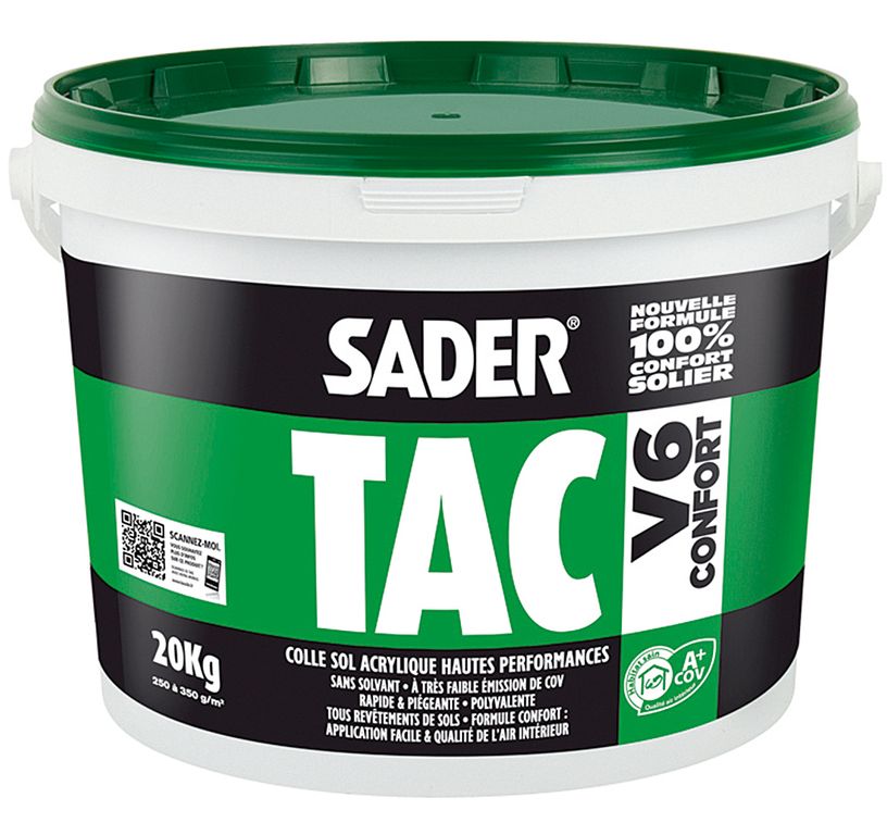 Colle Bostik SADER TAC V6, pour sols Moquette, pour sols PVC et moquette, 6.00 kg
