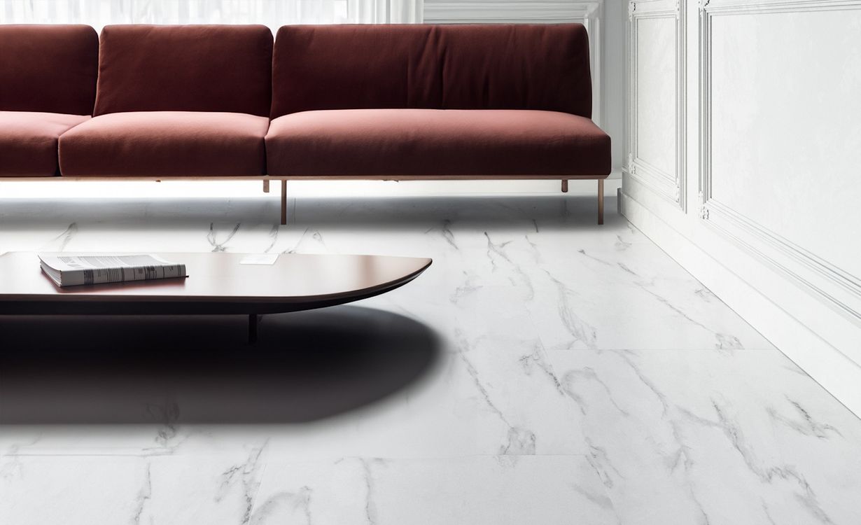 Sol stratifié HERITAGE Faus, aspect Marbre blanc, dalle 60.10 x 118.22 cm