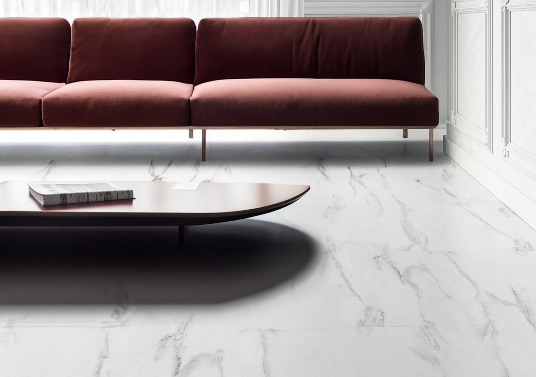 Sol stratifié HERITAGE Faus, aspect Marbre blanc, dalle 60.10 x 118.22 cm