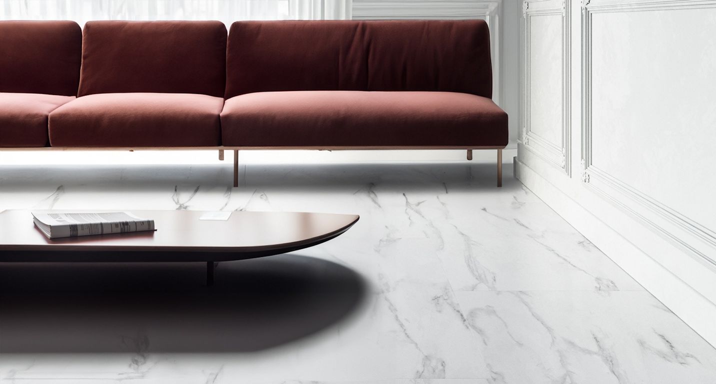 Sol stratifié HERITAGE Faus, aspect Marbre blanc, dalle 60.10 x 118.22 cm