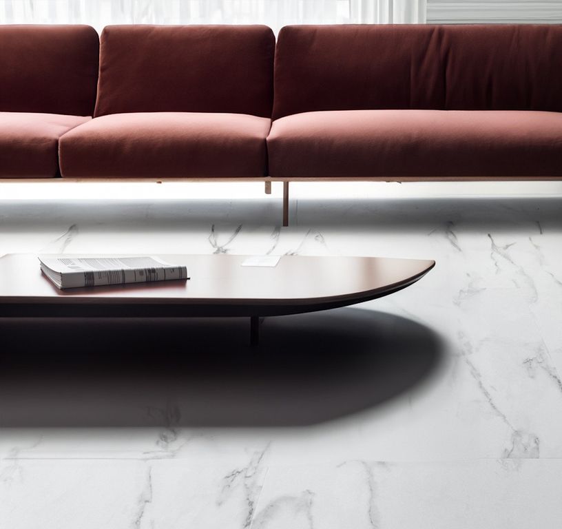 Sol stratifié HERITAGE Faus, aspect Marbre blanc, dalle 60.10 x 118.22 cm