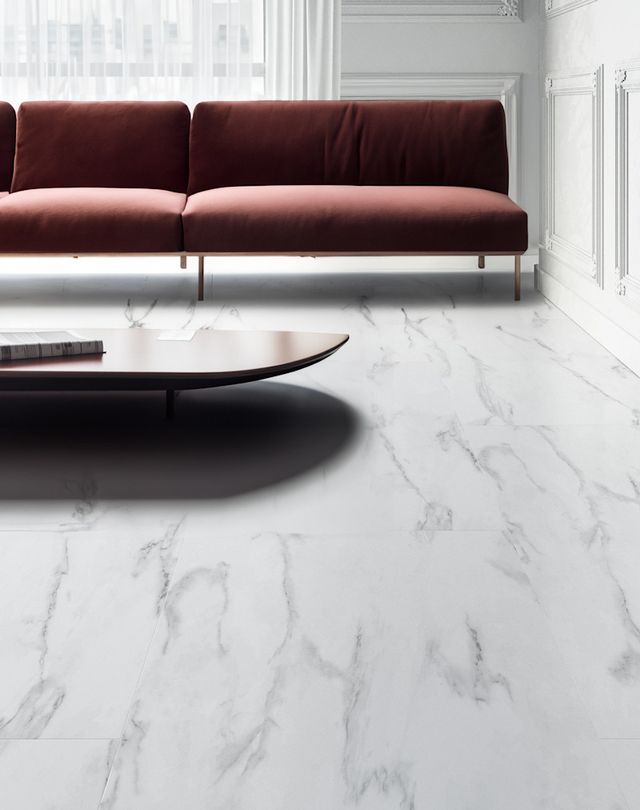 Sol stratifié HERITAGE Faus, aspect Marbre blanc, dalle 60.10 x 118.22 cm