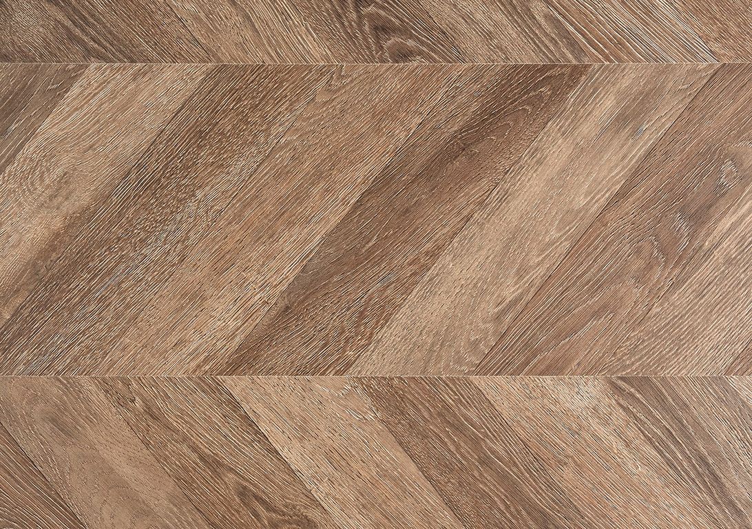 Sol stratifié POINT HONGRIE Faus, aspect Marqueterie marron, dalle 29.34 x 118.40 cm