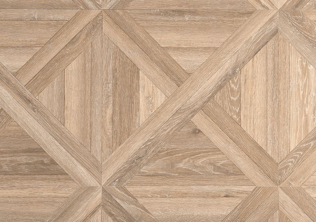 Sol stratifié MARQUETERIE ASPA Faus, aspect Marqueterie cérusé blanc, dalle 39.42 x 118.00 cm