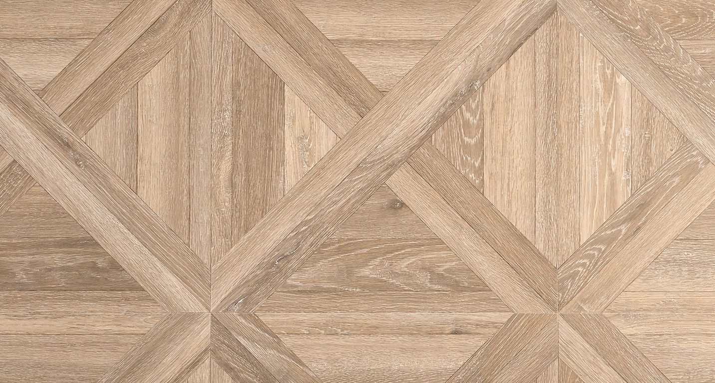 Sol stratifié MARQUETERIE ASPA Faus, aspect Marqueterie cérusé blanc, dalle 39.42 x 118.00 cm