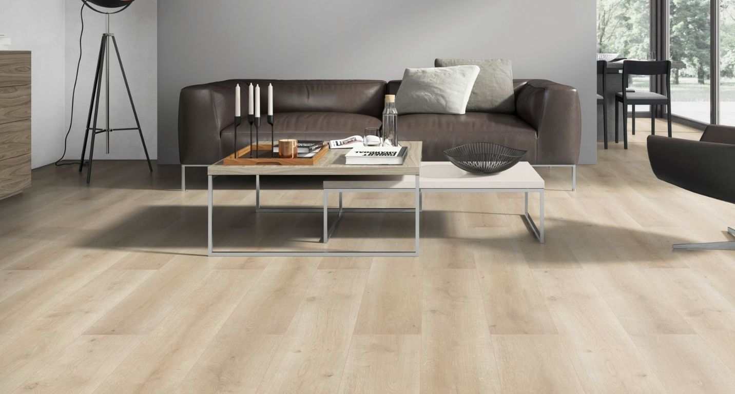 Sol stratifié EASYLIFE 8 MM HYDRO Easylife, aspect Bois cérusé brut, lame 19.20 x 128.50 cm