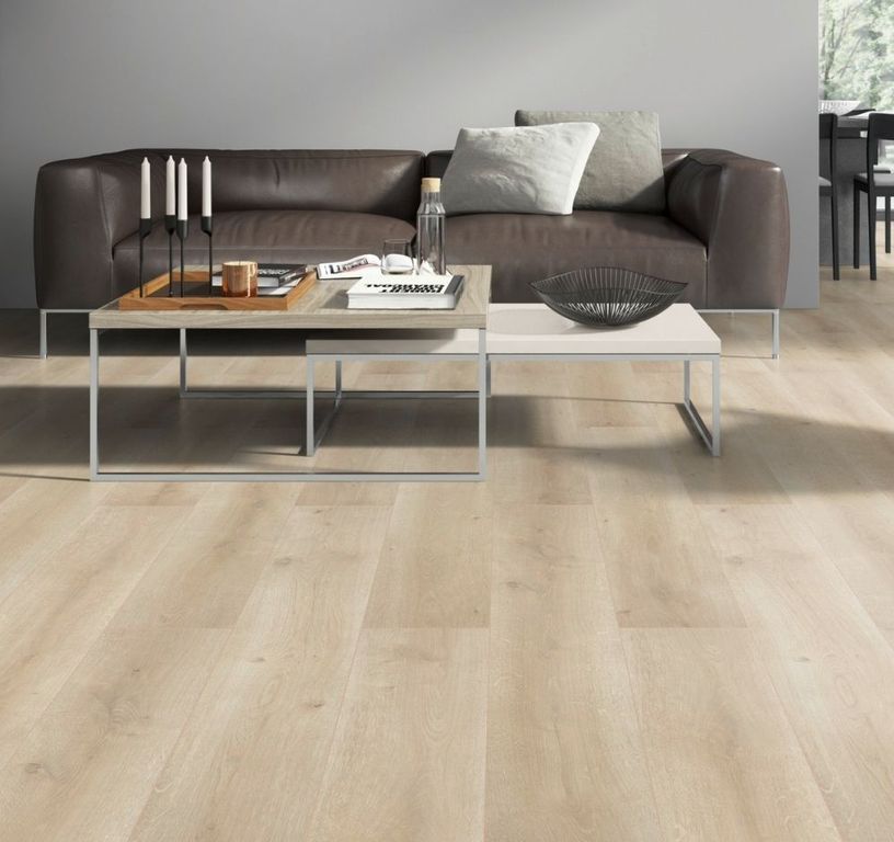 Sol stratifié EASYLIFE 8 MM HYDRO Easylife, aspect Bois cérusé brut, lame 19.20 x 128.50 cm