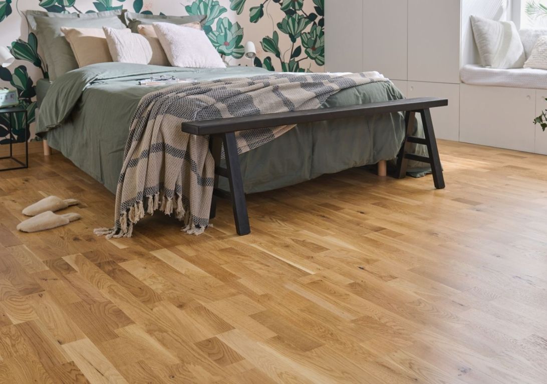 Parquet contrecollé TRIBELOVE 207 CHENE AUTHENTIQUE, chêne naturel, verni, larg. 20.70 cm