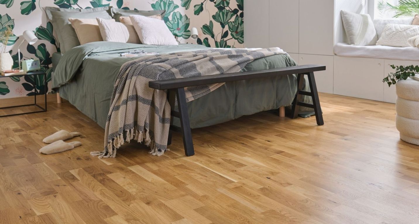 Parquet contrecollé TRIBELOVE 207 CHENE AUTHENTIQUE, chêne naturel, verni, larg. 20.70 cm