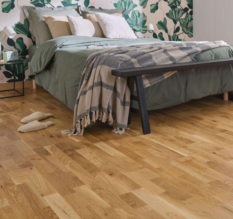 Parquet contrecollé TRIBELOVE 207 CHENE AUTHENTIQUE, chêne naturel, verni, larg. 20.70 cm
