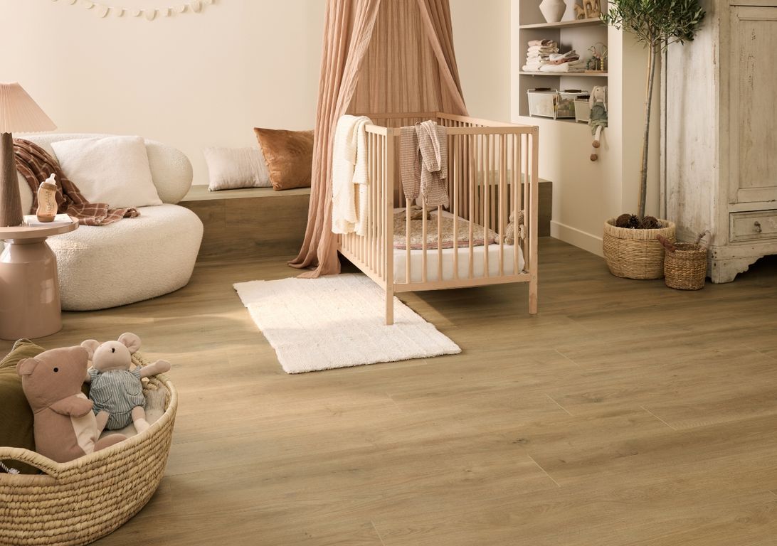 Sol stratifié ESSENTIEL 2 Easylife, aspect Bois chêne doré, lame 19.30 x 138.00 cm