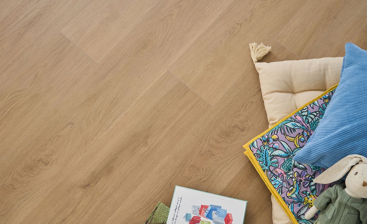 Sol stratifié ESSENTIEL 2 Easylife, aspect Bois chêne clair, lame 19.30 x 138.00 cm