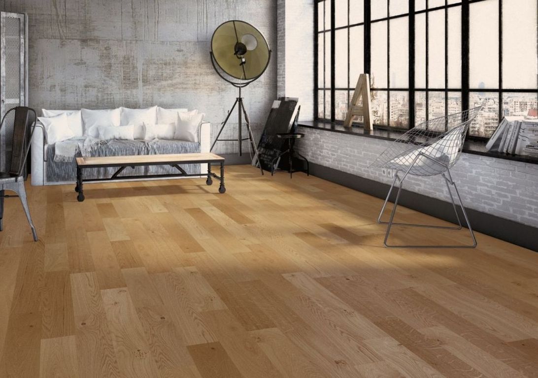 Parquet contrecollé MAJESTE 139 CHENE AUTHENTIQUE, chêne miel, verni, larg. 13.90 cm