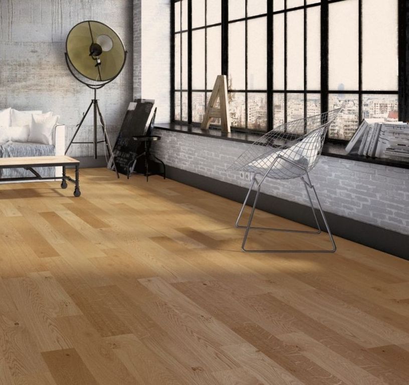 Parquet contrecollé MAJESTE 139 CHENE AUTHENTIQUE, chêne miel, verni, larg. 13.90 cm