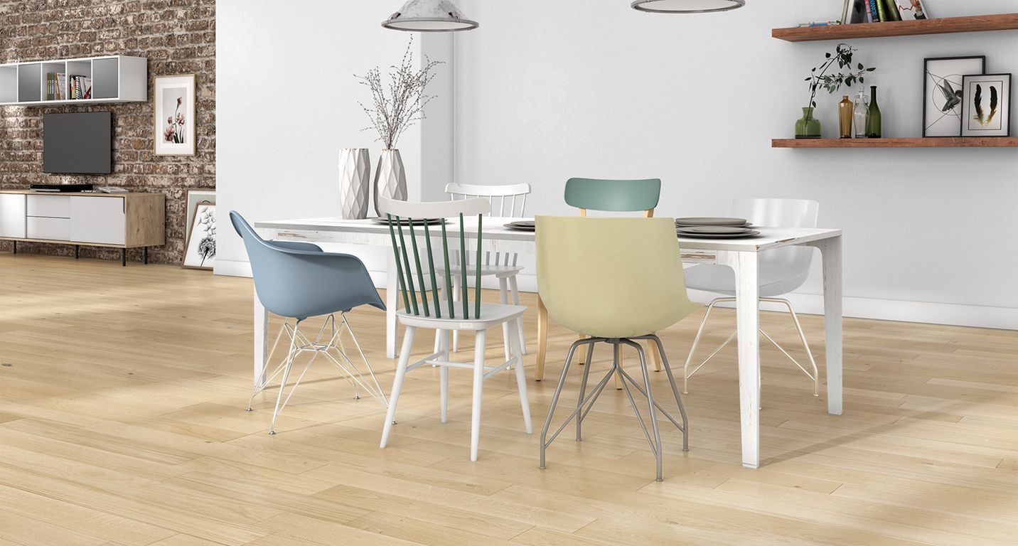 Parquet contrecollé MAJESTE 139 CHENE AUTHENTIQUE, chêne naturel, verni, larg. 13.90 cm