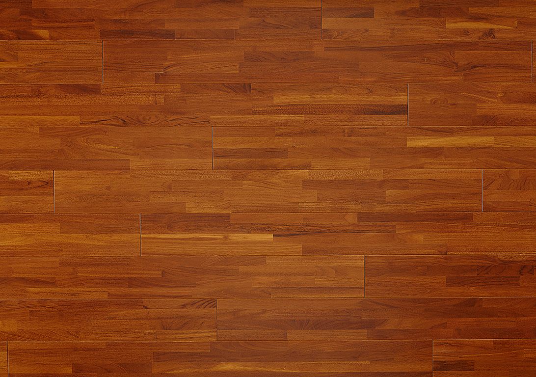 Parquet massif TECKTONA 120, teck rouge, verni, larg. 12.00 cm