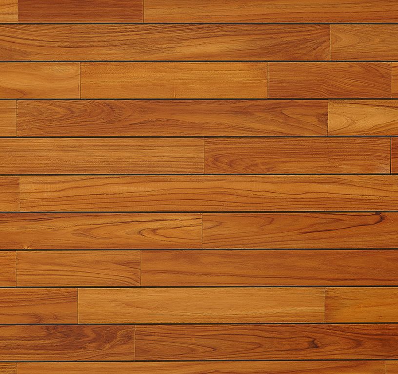 Parquet contrecollé TECK 2 COUCHES PONT BATEAU HUILE 100, teck naturel, huilé, larg. 10.00 cm