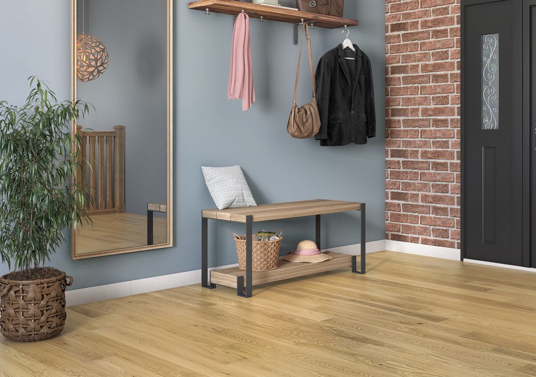 Parquet contrecollé BELOVE 130 CHENE COURANT, chêne naturel, verni, larg. 13.00 cm