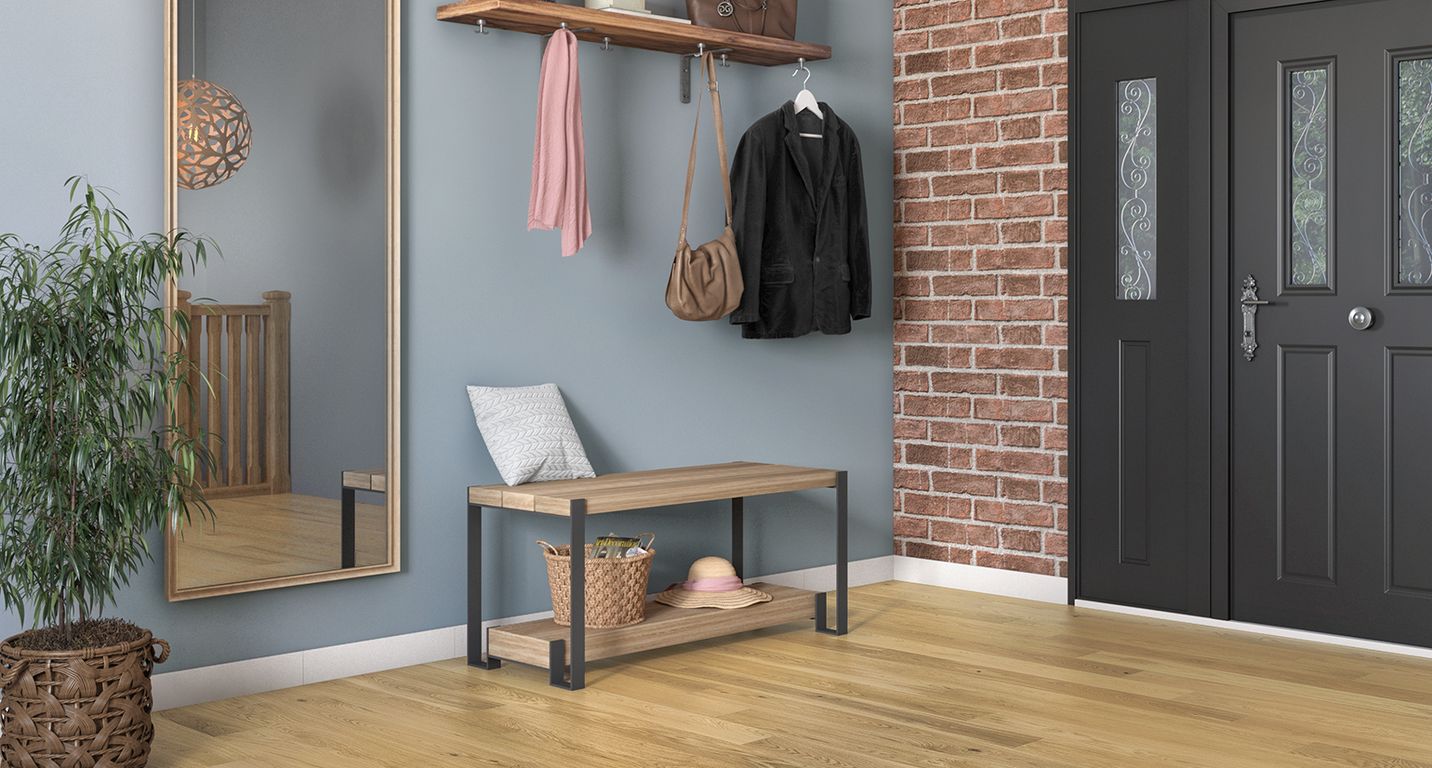 Parquet contrecollé BELOVE 130 CHENE COURANT, chêne naturel, verni, larg. 13.00 cm