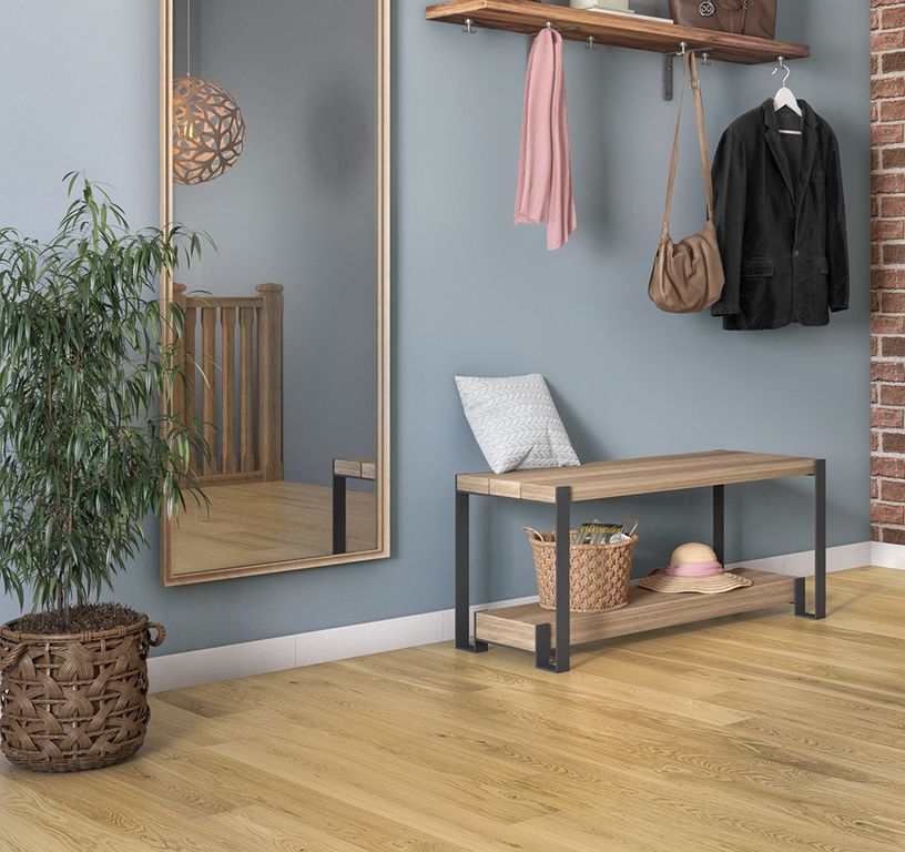 Parquet contrecollé BELOVE 130 CHENE COURANT, chêne naturel, verni, larg. 13.00 cm