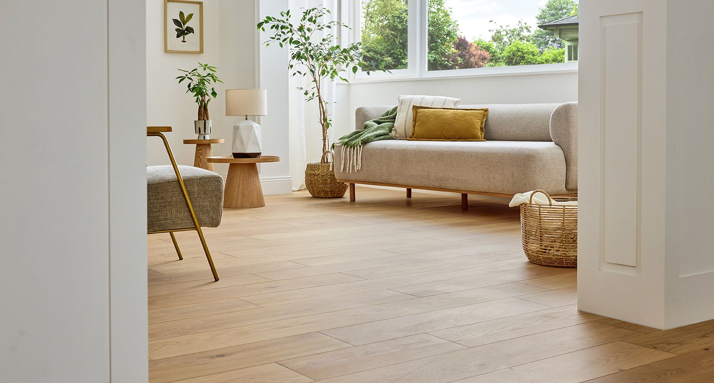 Parquet contrecollé MAJESTE 184 CHENE AUTHENTIQUE, chêne naturel, verni, larg. 18.40 cm