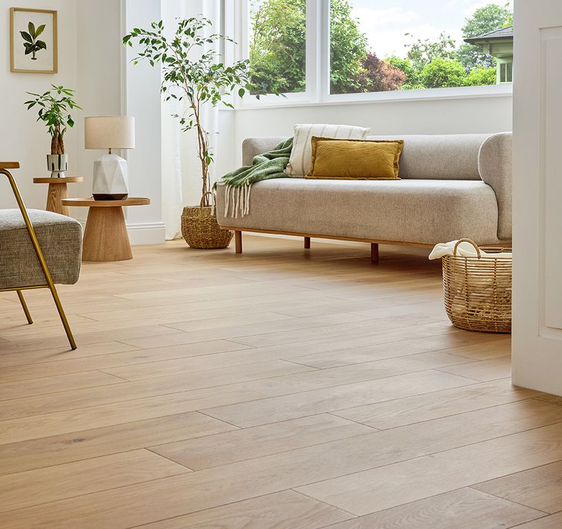 Parquet contrecollé MAJESTE 184 CHENE AUTHENTIQUE, chêne naturel, verni, larg. 18.40 cm