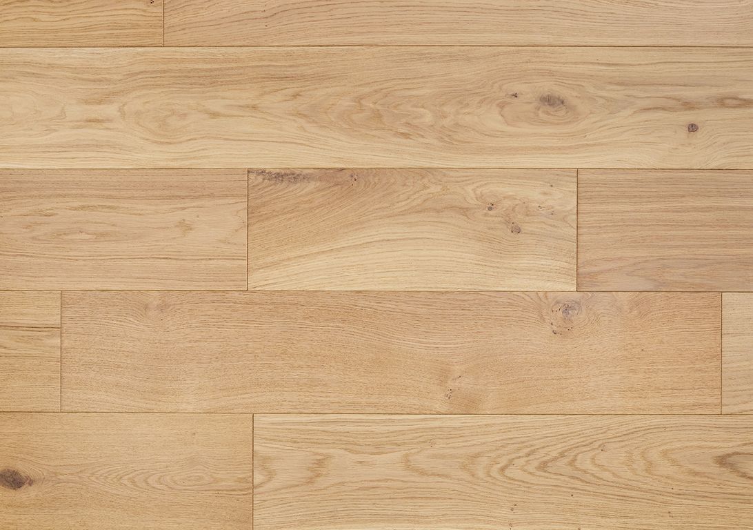 Parquet contrecollé MAJESTE 184 CHENE AUTHENTIQUE, chêne naturel, verni, larg. 18.40 cm