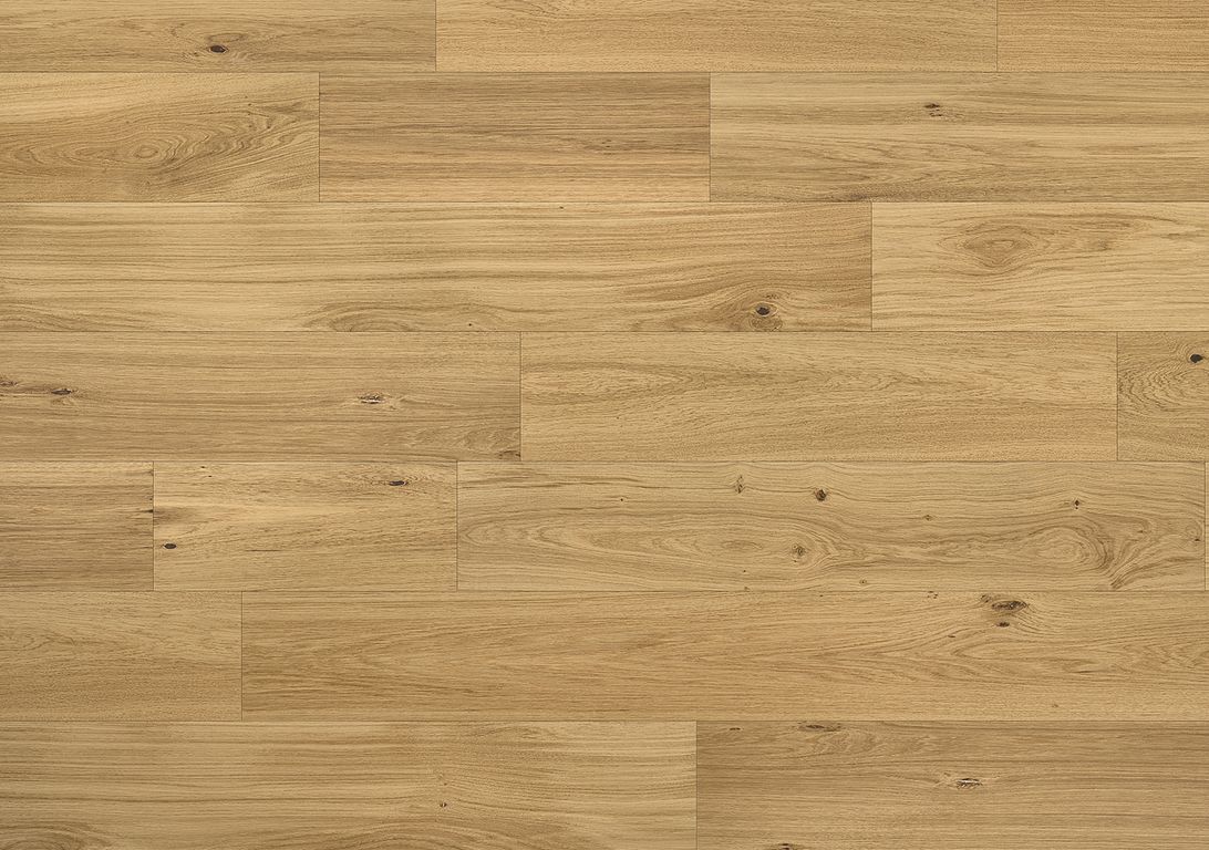 Parquet contrecollé MAJESTE 184 CHENE AUTHENTIQUE, chêne marron moyen, verni, larg. 18.40 cm