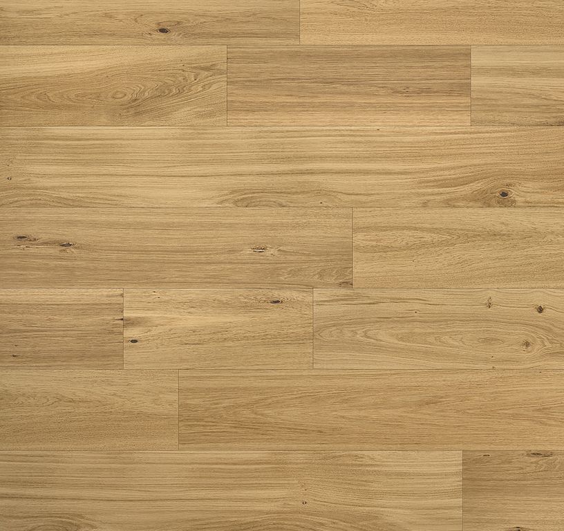 Parquet contrecollé MAJESTE 184 CHENE AUTHENTIQUE, chêne marron moyen, verni, larg. 18.40 cm