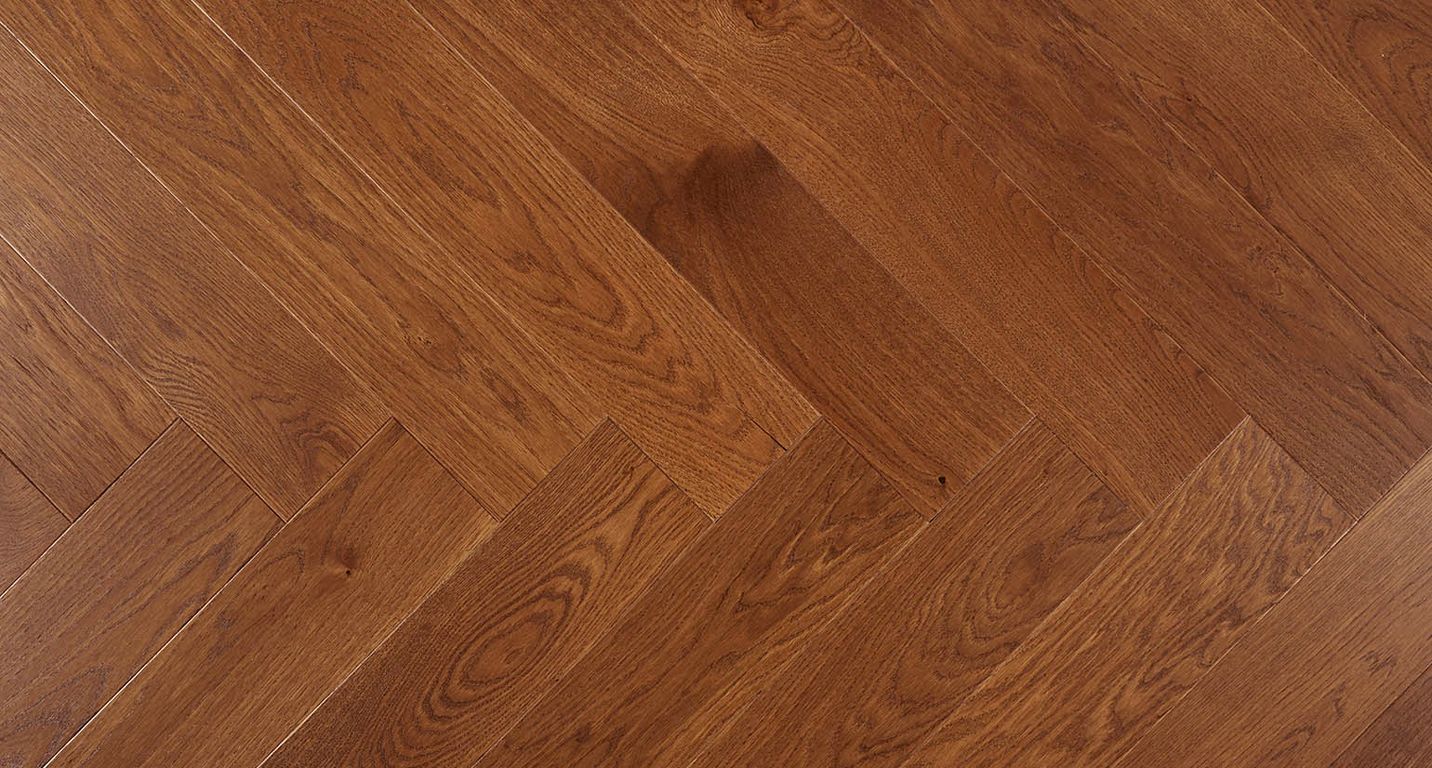 Parquet contrecollé CHAMBORD 130 CHENE AUTHENTIQUE new clic, chêne marron moyen, verni, larg. 13.00 cm