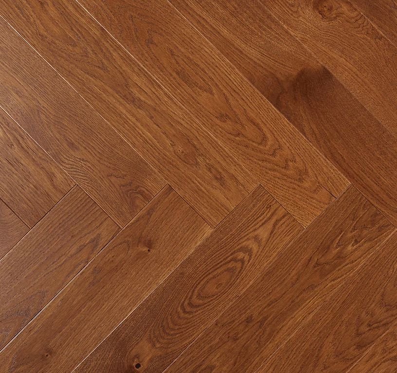 Parquet contrecollé CHAMBORD 130 CHENE AUTHENTIQUE new clic, chêne marron moyen, verni, larg. 13.00 cm