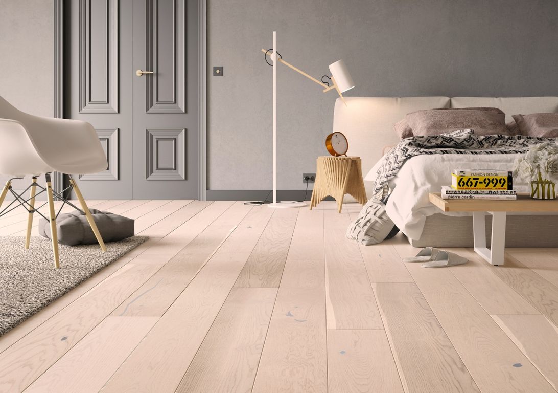 Parquet contrecollé DOMAINE 180 CHENE VINTAGE, chêne blanc, verni, larg. 18.00 cm