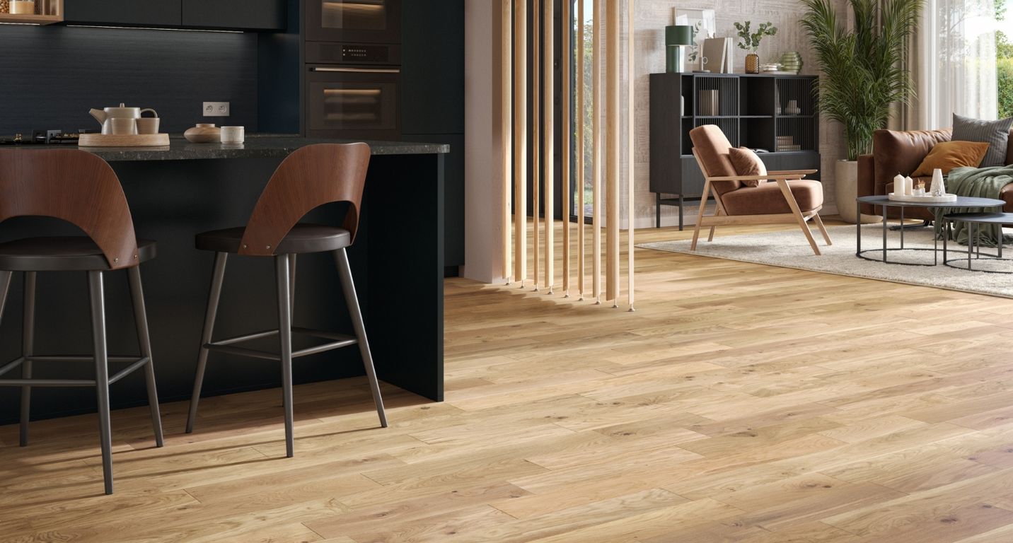 Parquet contrecollé MAESTRO BASIC 139 CHENE VINTAGE, chêne naturel, verni, larg. 13.90 cm