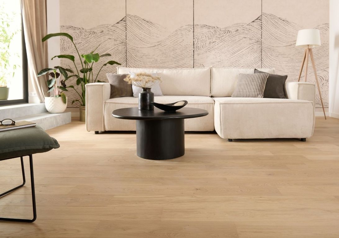 Parquet contrecollé MAESTRO 139 CHENE AUTHENTIQUE, chêne naturel, verni, larg. 13.90 cm