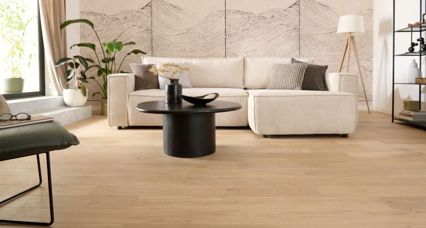 Parquet contrecollé MAESTRO 139 CHENE AUTHENTIQUE, chêne naturel, verni, larg. 13.90 cm