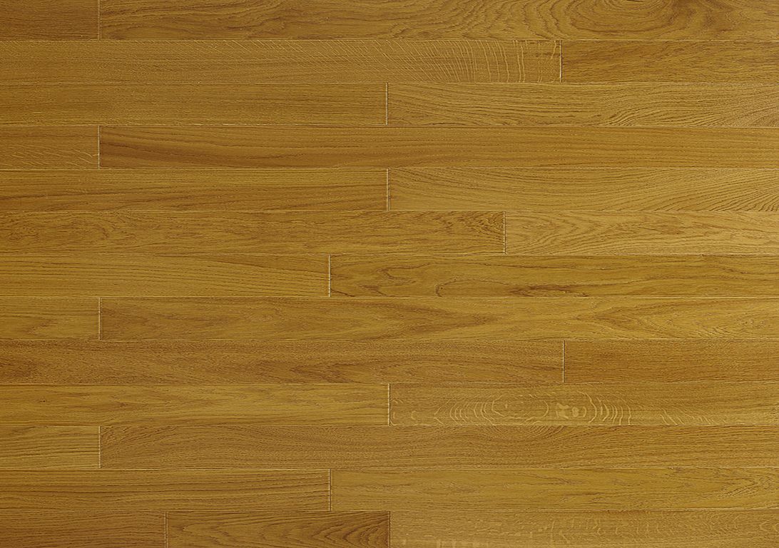 Parquet contrecollé MAJESTE 90 CHENE COURANT, chêne miel, verni, larg. 9.00 cm