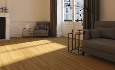 Parquet contrecollé ROYAL CLIC 139 CHENE EXCLUSIF, chêne miel, verni, larg. 13.90 cm