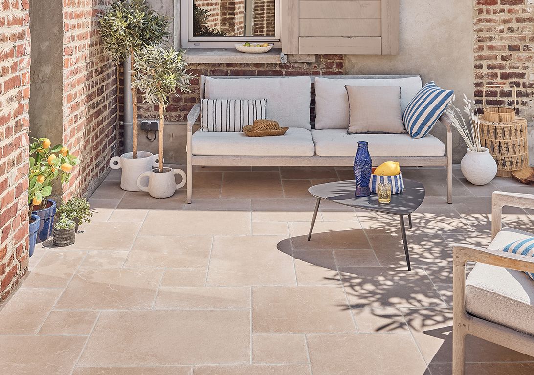 Carrelage MONASTERE BEIGE, aspect pierre 44x66cm, dim 44.00 x 66.00 cm