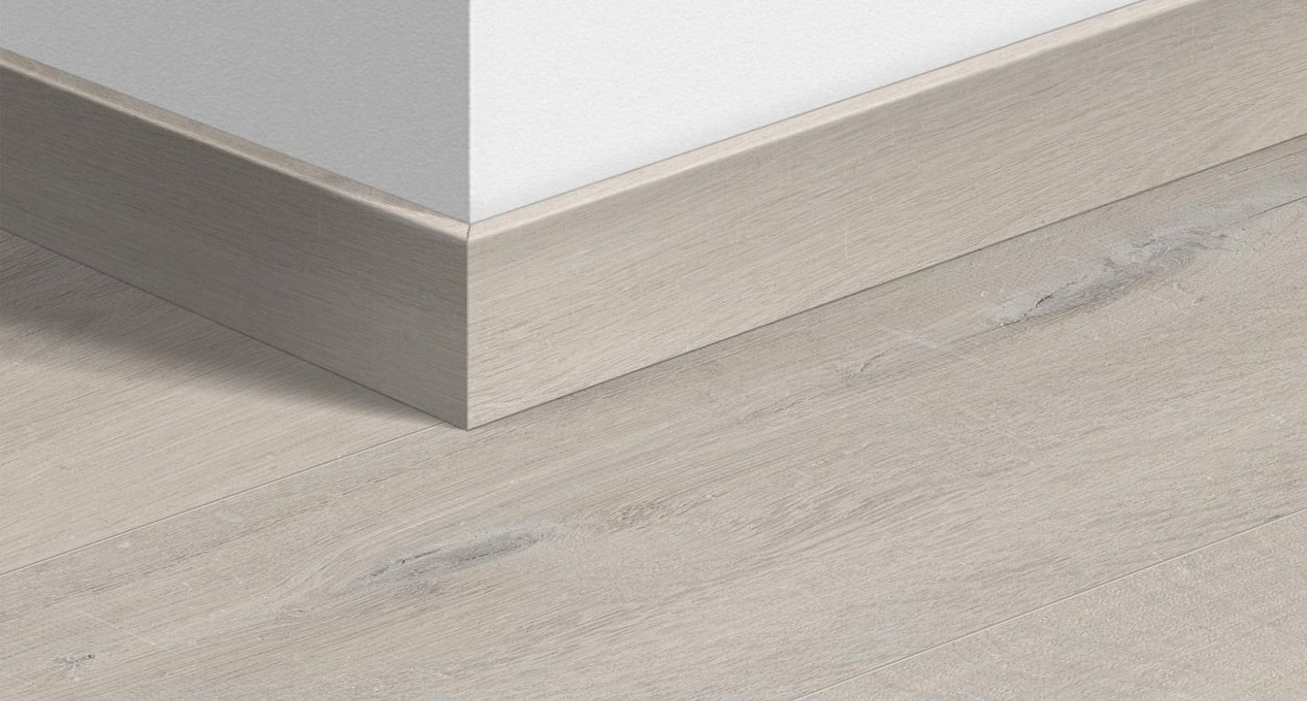 Plinthe  Quick Step, Mdf, décor Bois coton blanc, h.5.80 x L. 240.00 cm