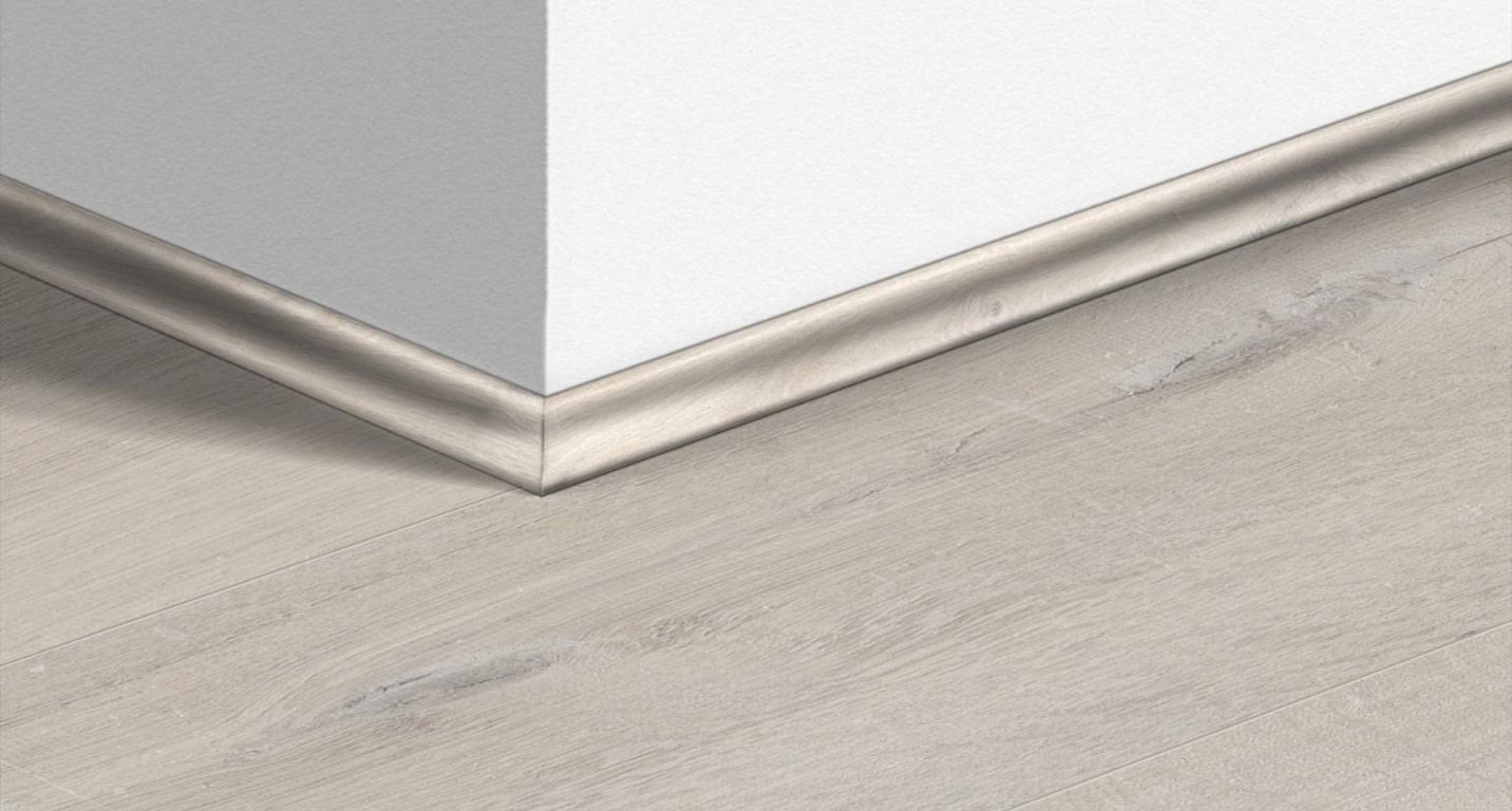 Moulure  Quick Step, PVC, décor Bois coton blanc, h.1.70 x L. 240.00 cm