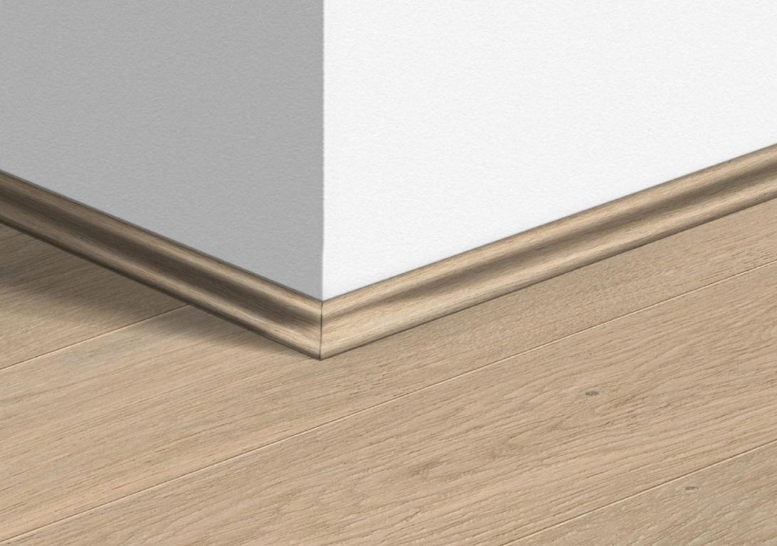 Contre-plinthe  Quick Step, Mdf placage bois, décor Bois himalaya blanc extra mat, h.1.70 x L. 240.00 cm