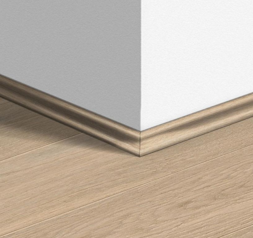 Contre-plinthe  Quick Step, Mdf placage bois, décor Bois himalaya blanc extra mat, h.1.70 x L. 240.00 cm