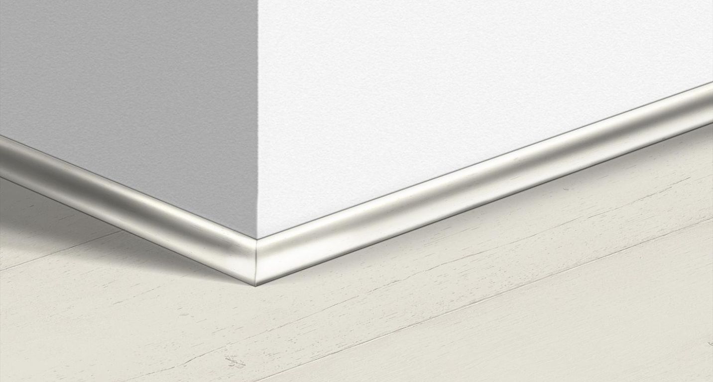 Quart de rond  Quick Step, Mdf, décor Bois peint blanc, h.1.70 x L. 240.00 cm