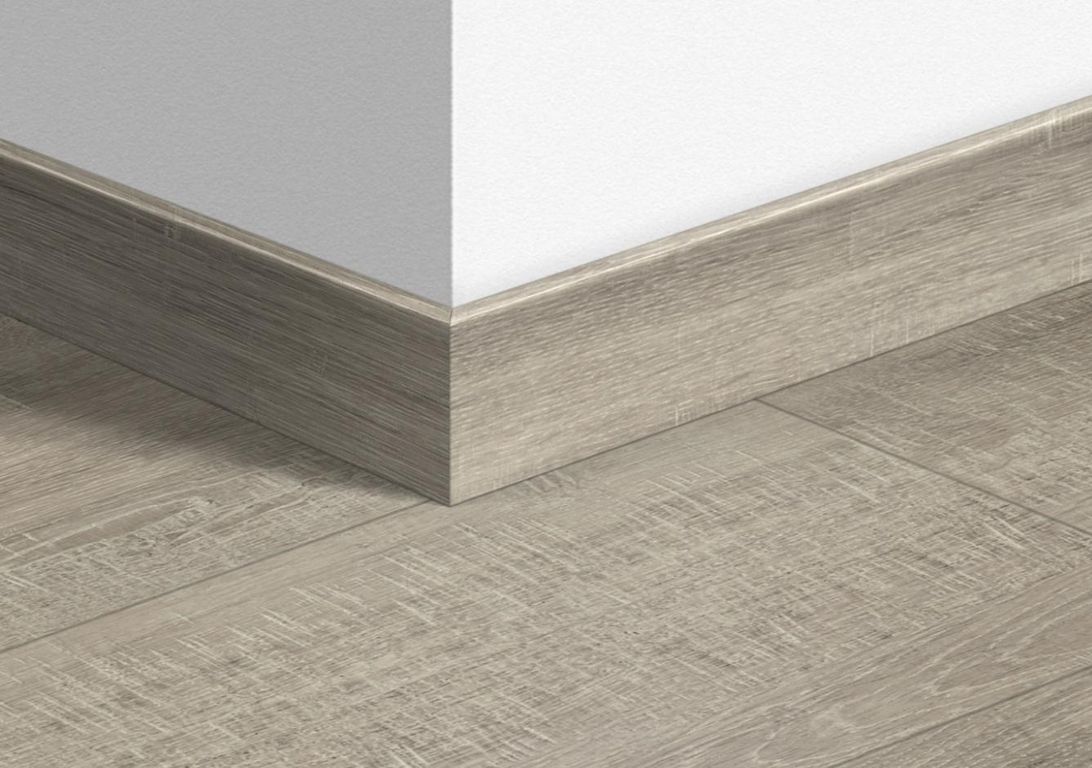 Plinthe  Quick Step, Mdf, décor Bois raboté gris mono, h.5.80 x L. 240.00 cm