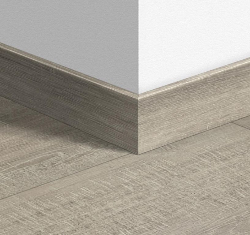 Plinthe  Quick Step, Mdf, décor Bois raboté gris mono, h.5.80 x L. 240.00 cm